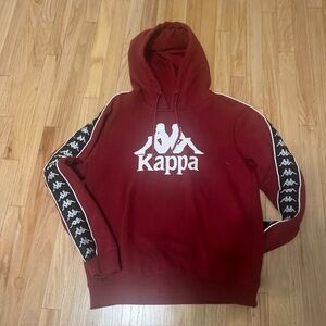 Kappa Hoodie Logo Sleeve Pullover Streetwear Sweatshirt Medium